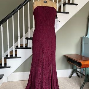Hayley Paige sangria strapless dress size 12